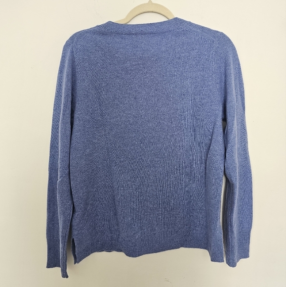 J. Crew 100% Cashmere Blue Crew Neck Sweater - Picture 4 of 5